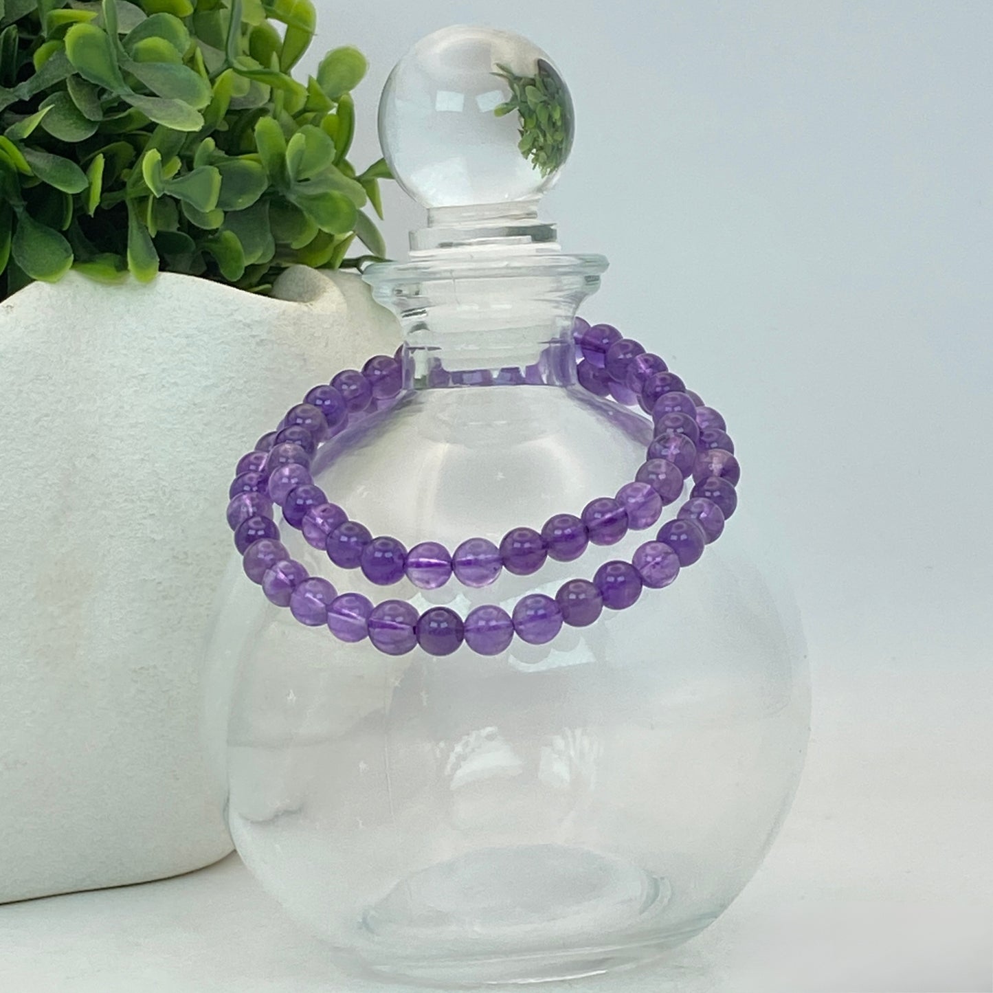 6mm Amethyst Stretch Bracelet - Standard & Relaxed Fit!
