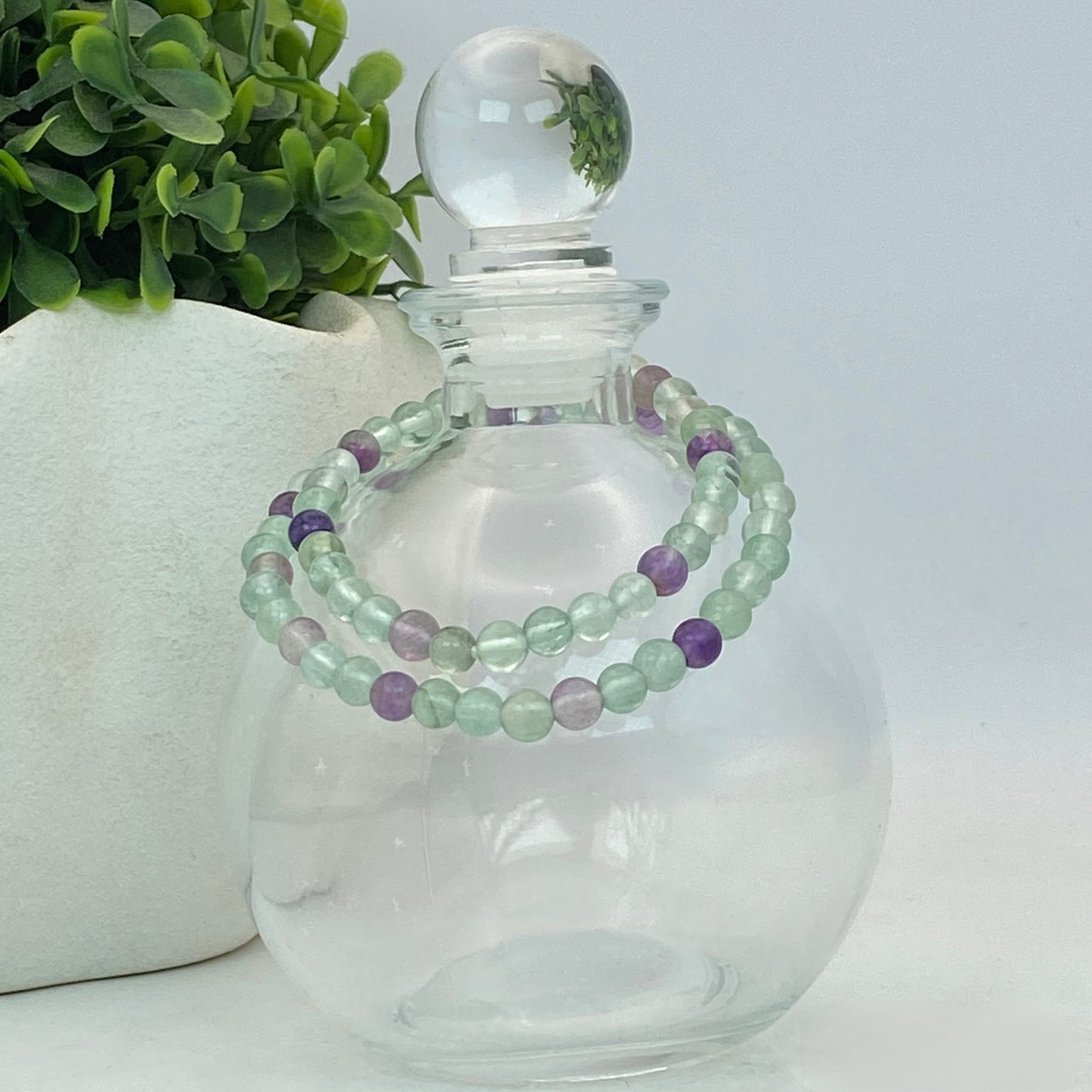 6mm Fluorite Stretch Bracelet - Standard & Relaxed Fit!