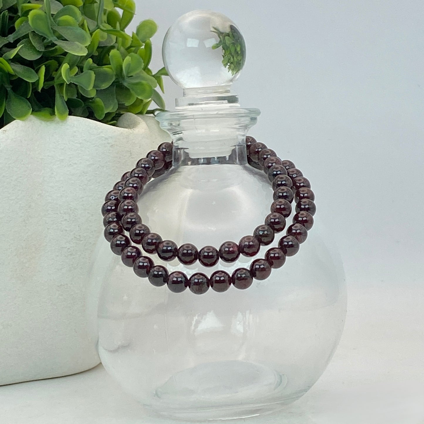 6mm High Quality Garnet Stretch Bracelet - Standard & Relaxed Fit!