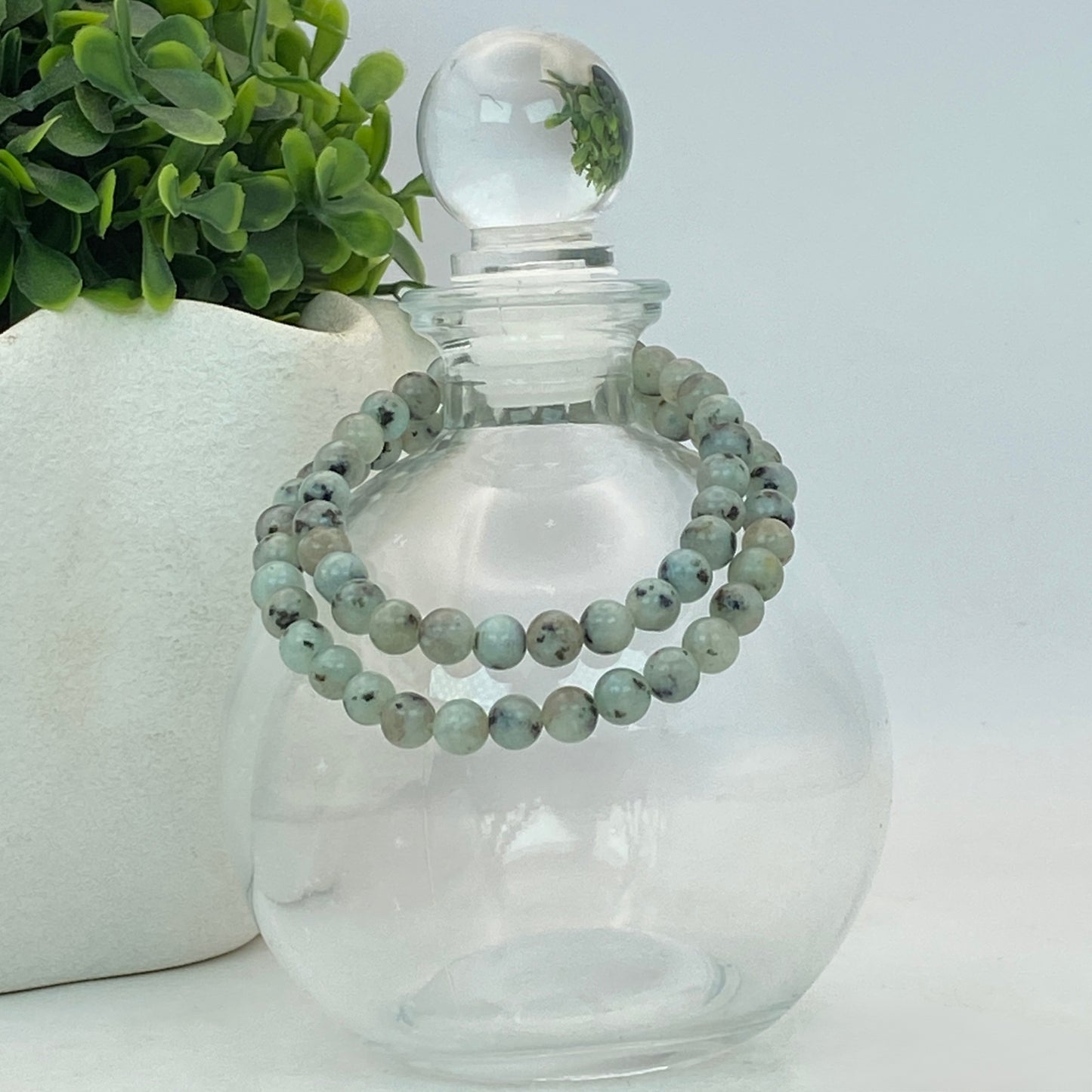 6mm Kiwi Jasper Stretch Bracelet - Standard & Relaxed Fit!