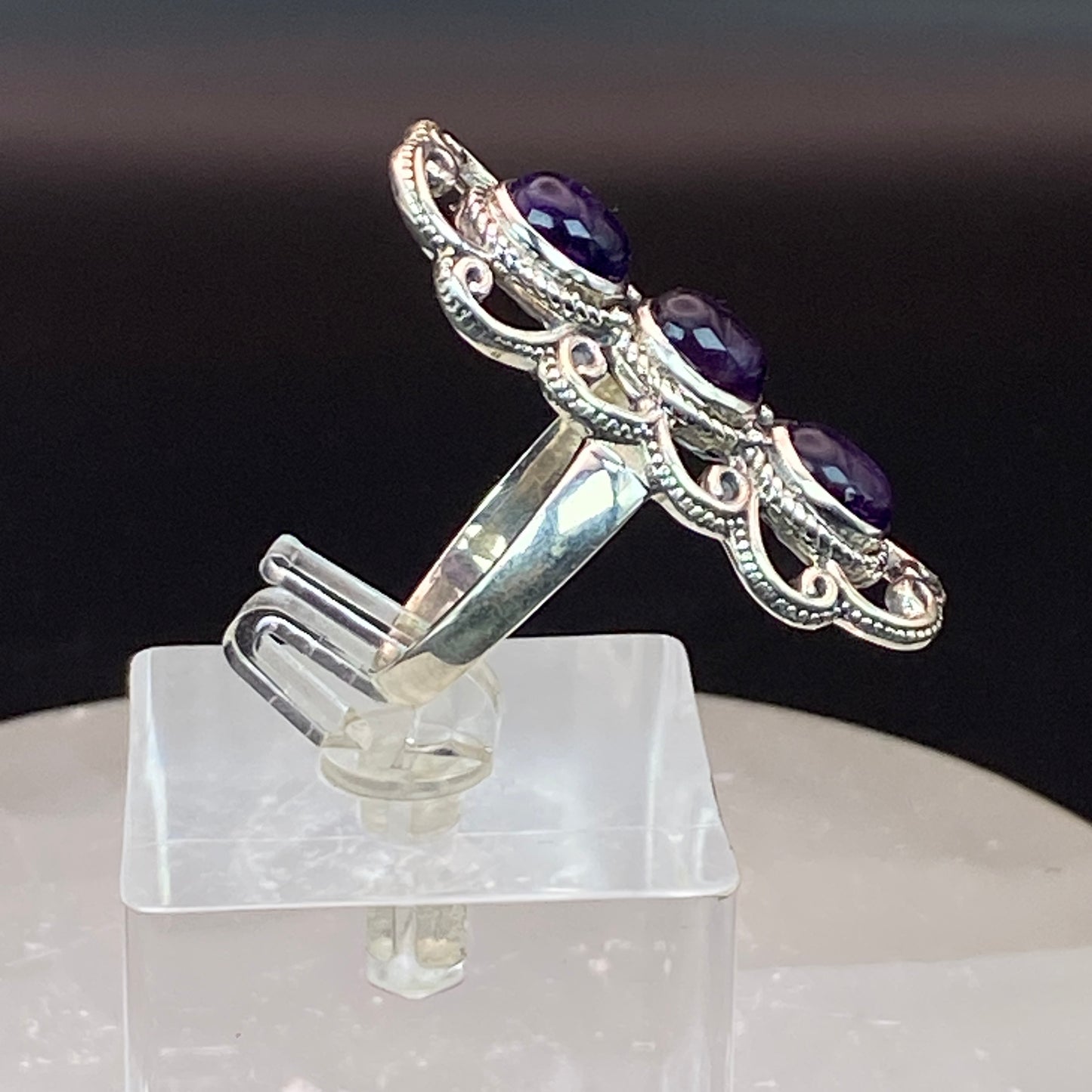 .925 Sterling Silver Amethyst Ring - Size 9