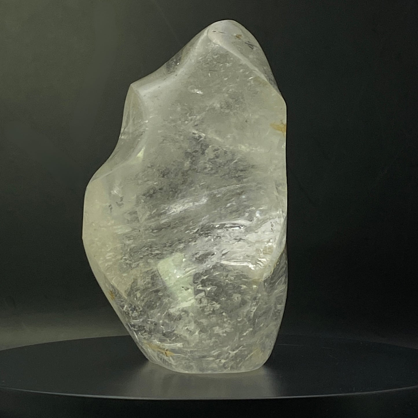 Clear Quartz Flame with Golden Healer Inclusions
