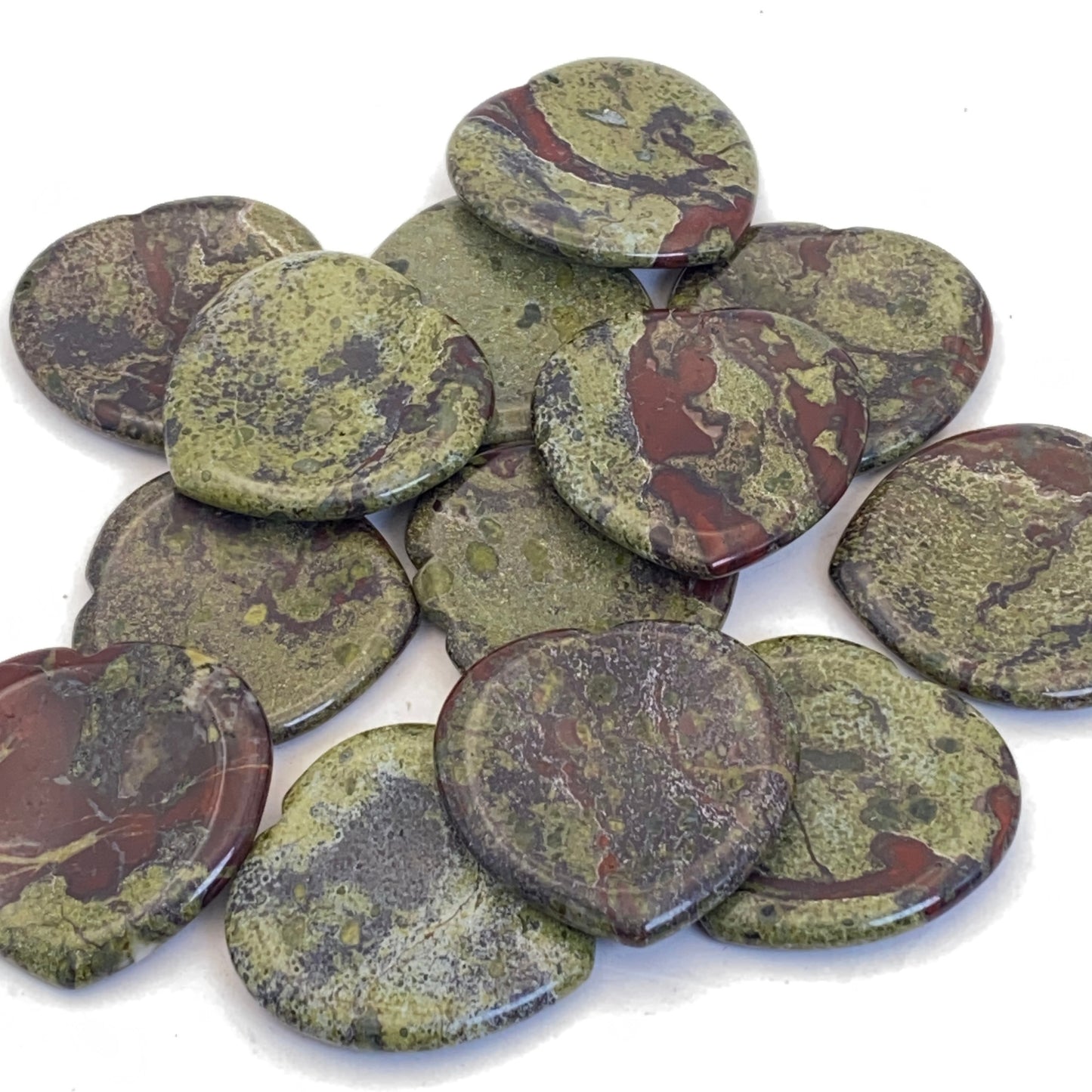 Dragon Blood Jasper Heart Worry Stone