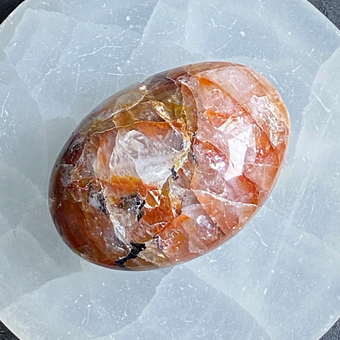 Fire Quartz Palm Stone #7