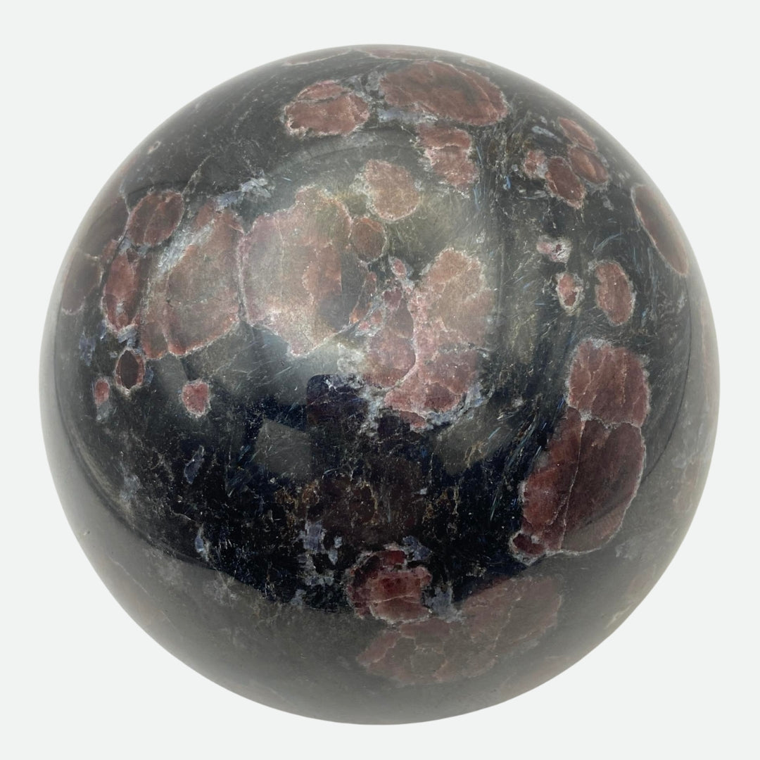 Large Garnet in Arfvedsonite Sphere - ALMOST 2KG!