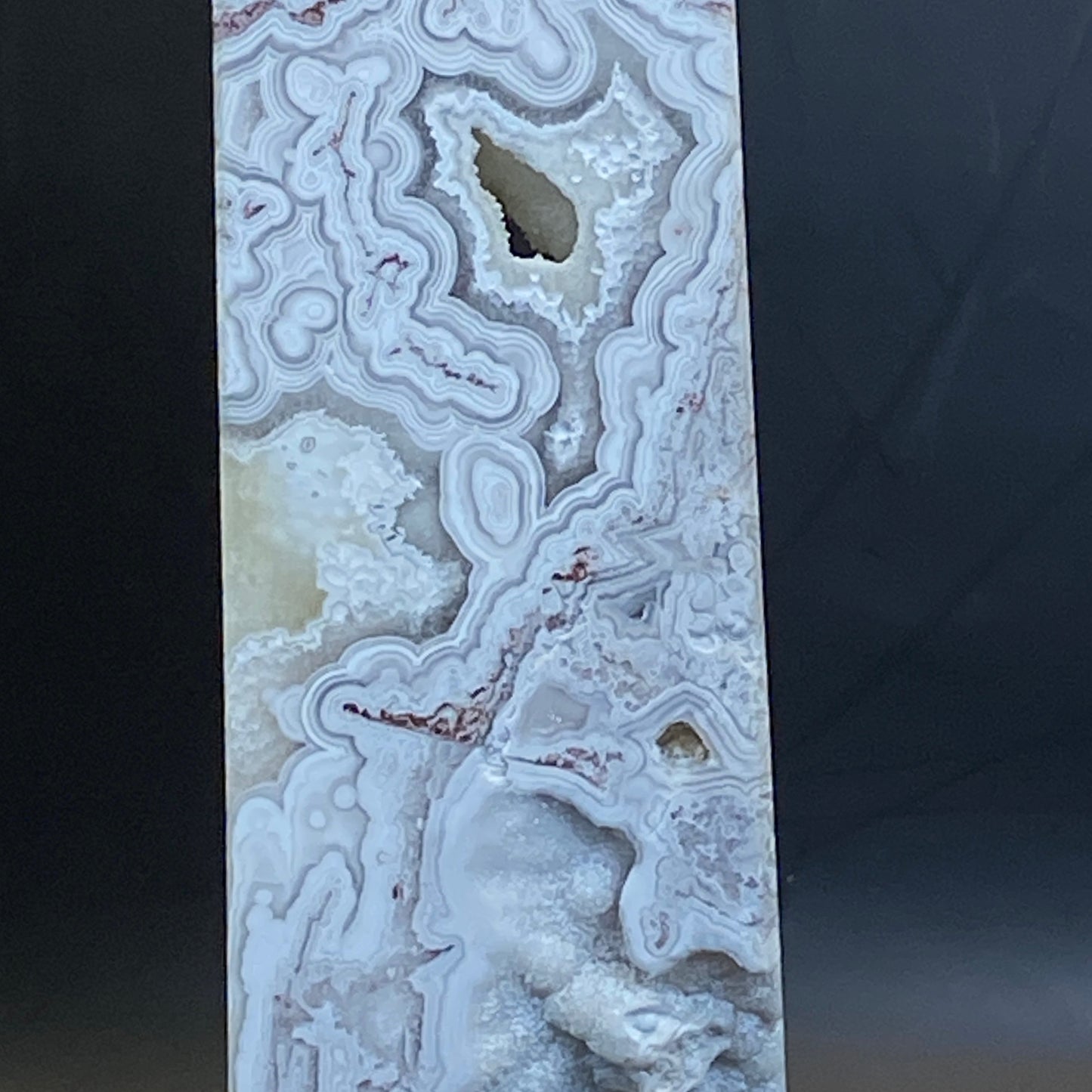 Mexican Lace Agate with Quartz Tower