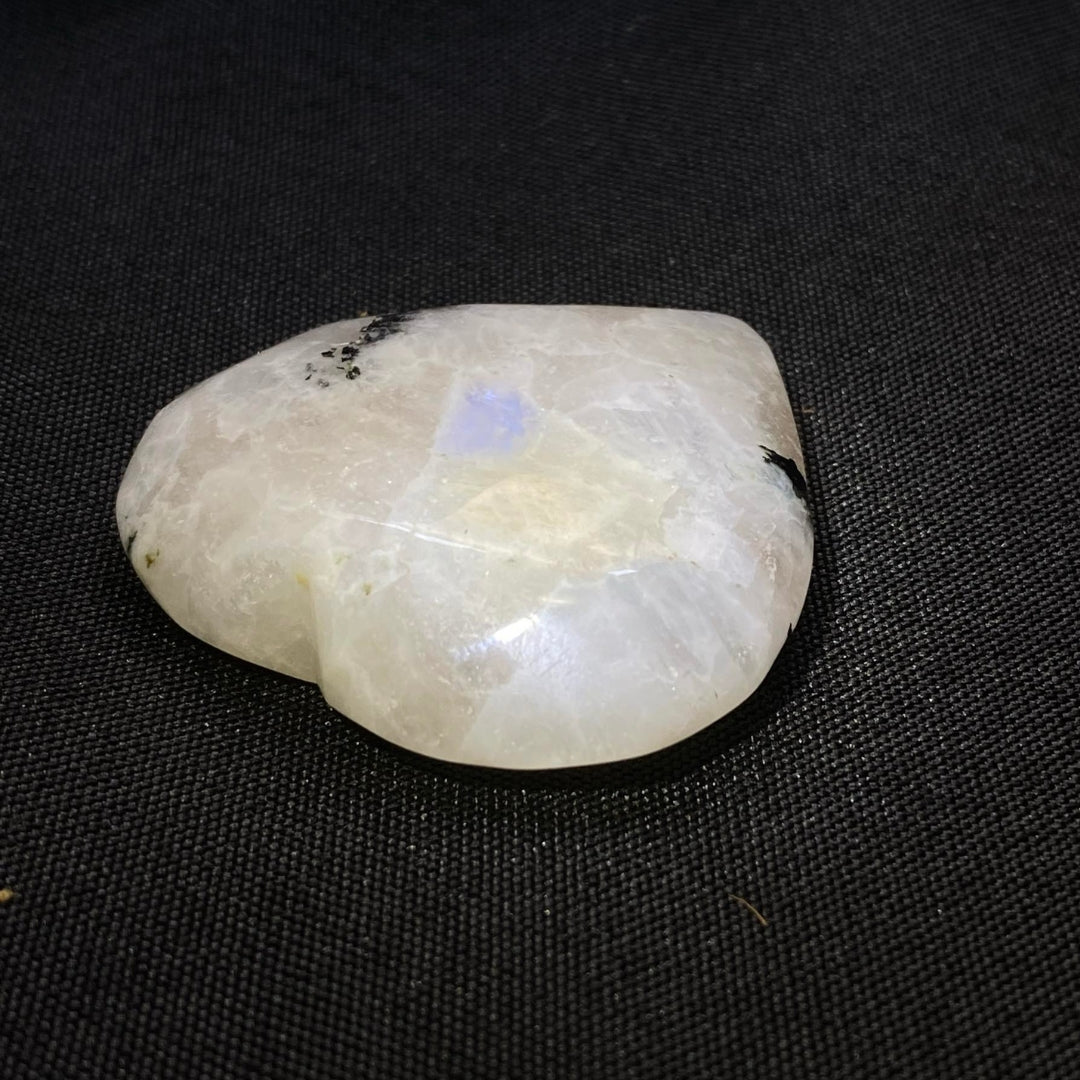 Rainbow Moonstone with Black Tourmaline Heart #1