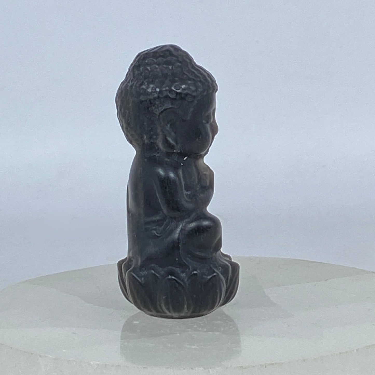 Silver Sheen Obsidian Buddha - Small