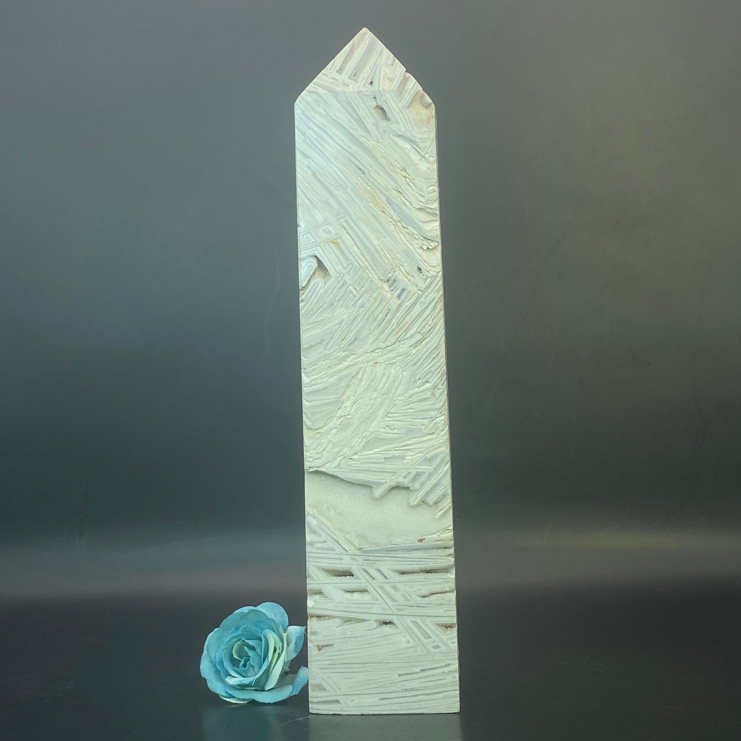 Druzy Snow Agate Tower #1 - 19cm tall