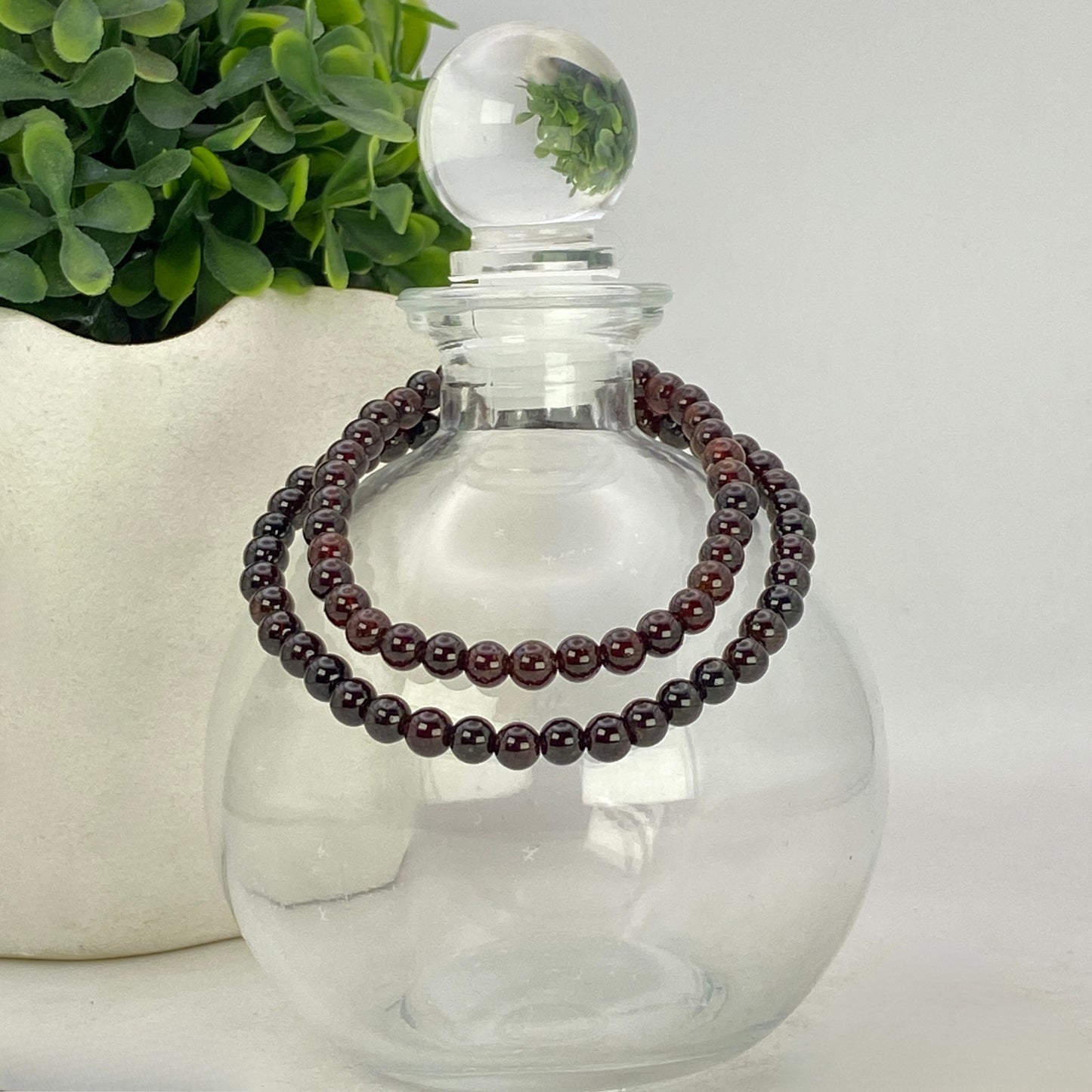 5mm High Quality Garnet Stretch Bracelet - Standard & Relaxed Fit!