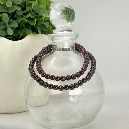 5mm High Quality Garnet Stretch Bracelet - Standard & Relaxed Fit!
