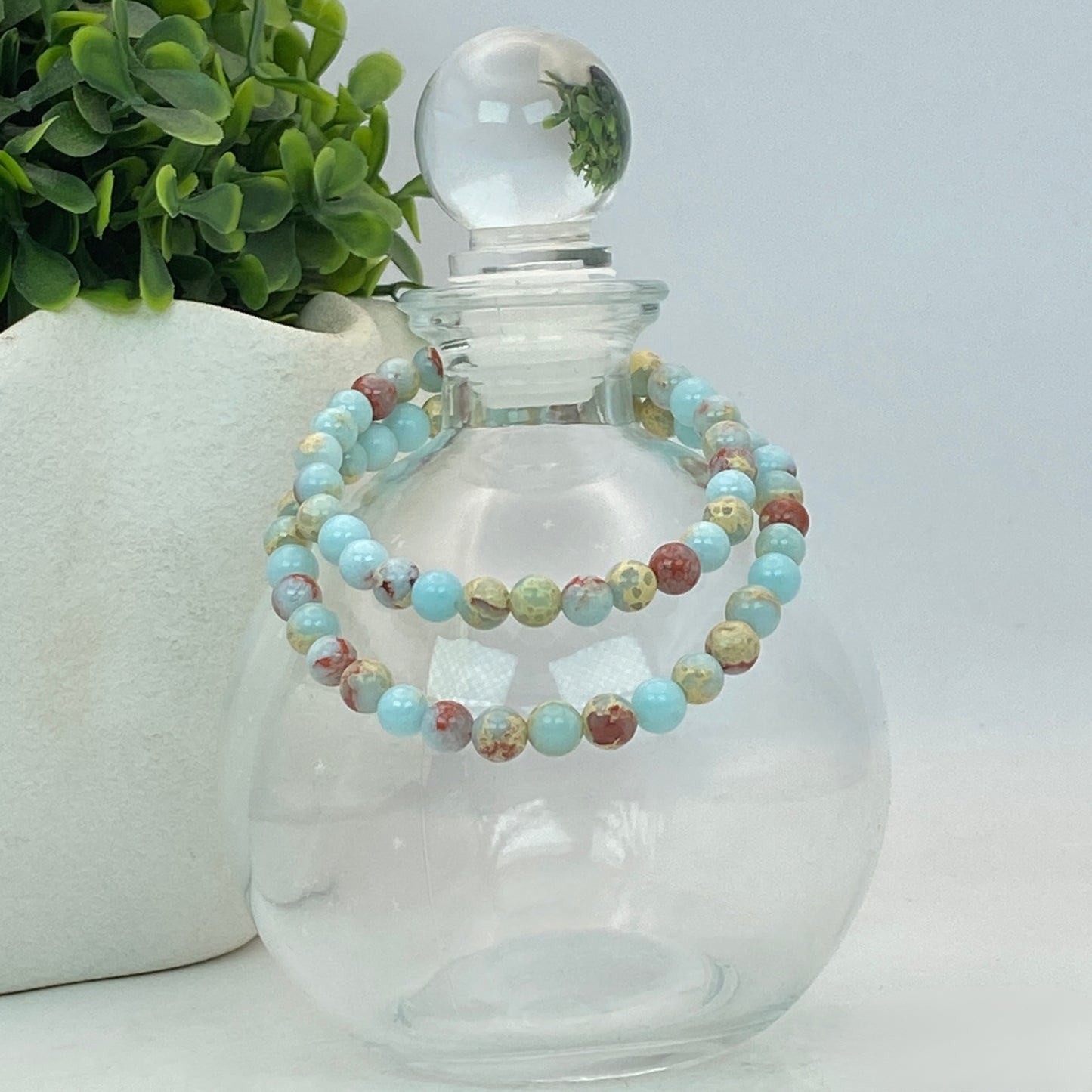6mm Agate Stretch Bracelet - Standard & Relaxed Fit!