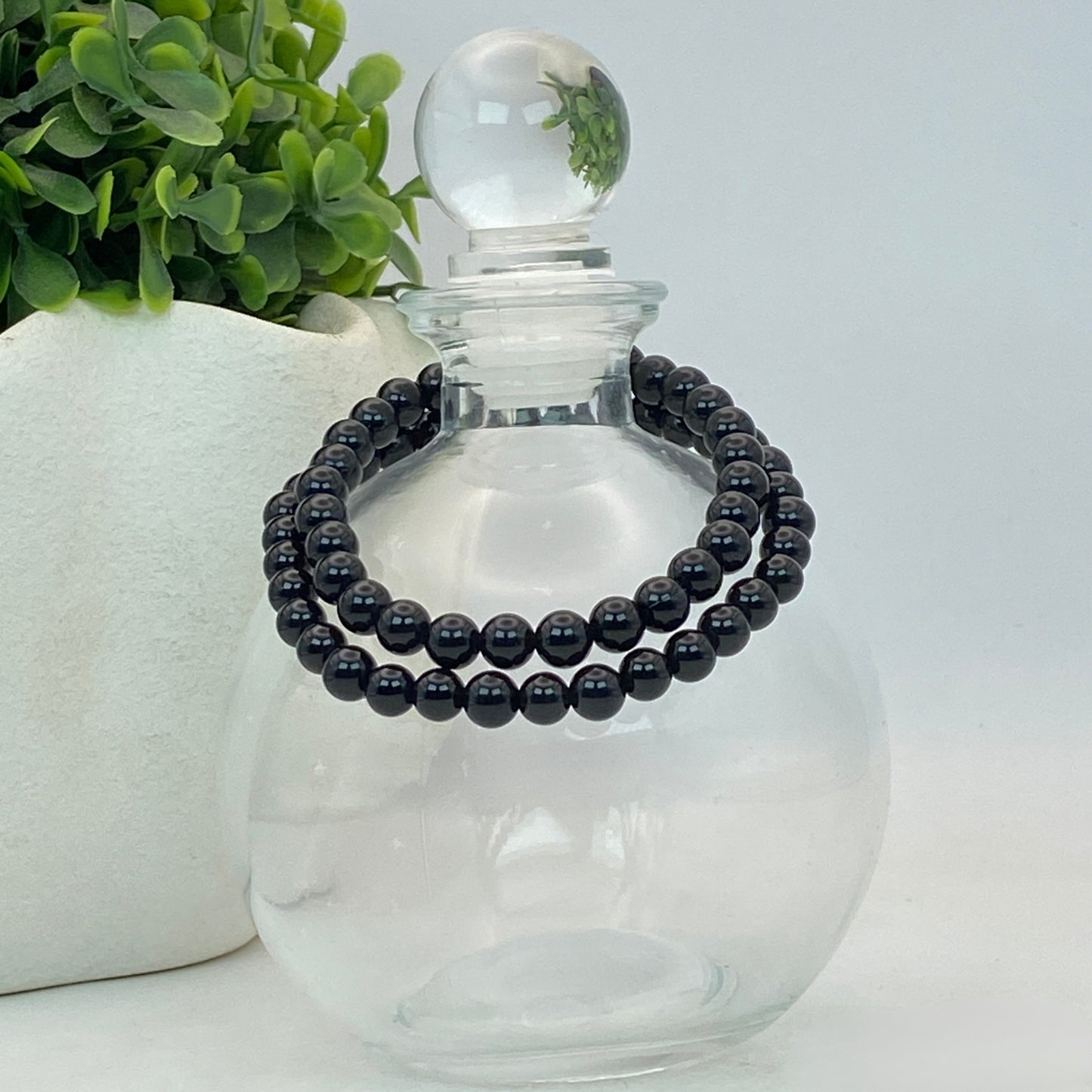 6mm Black Obsidian Stretch Bracelet - Standard & Relaxed Fit!