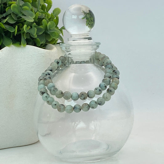 6mm Kiwi Jasper Stretch Bracelet - Standard & Relaxed Fit!