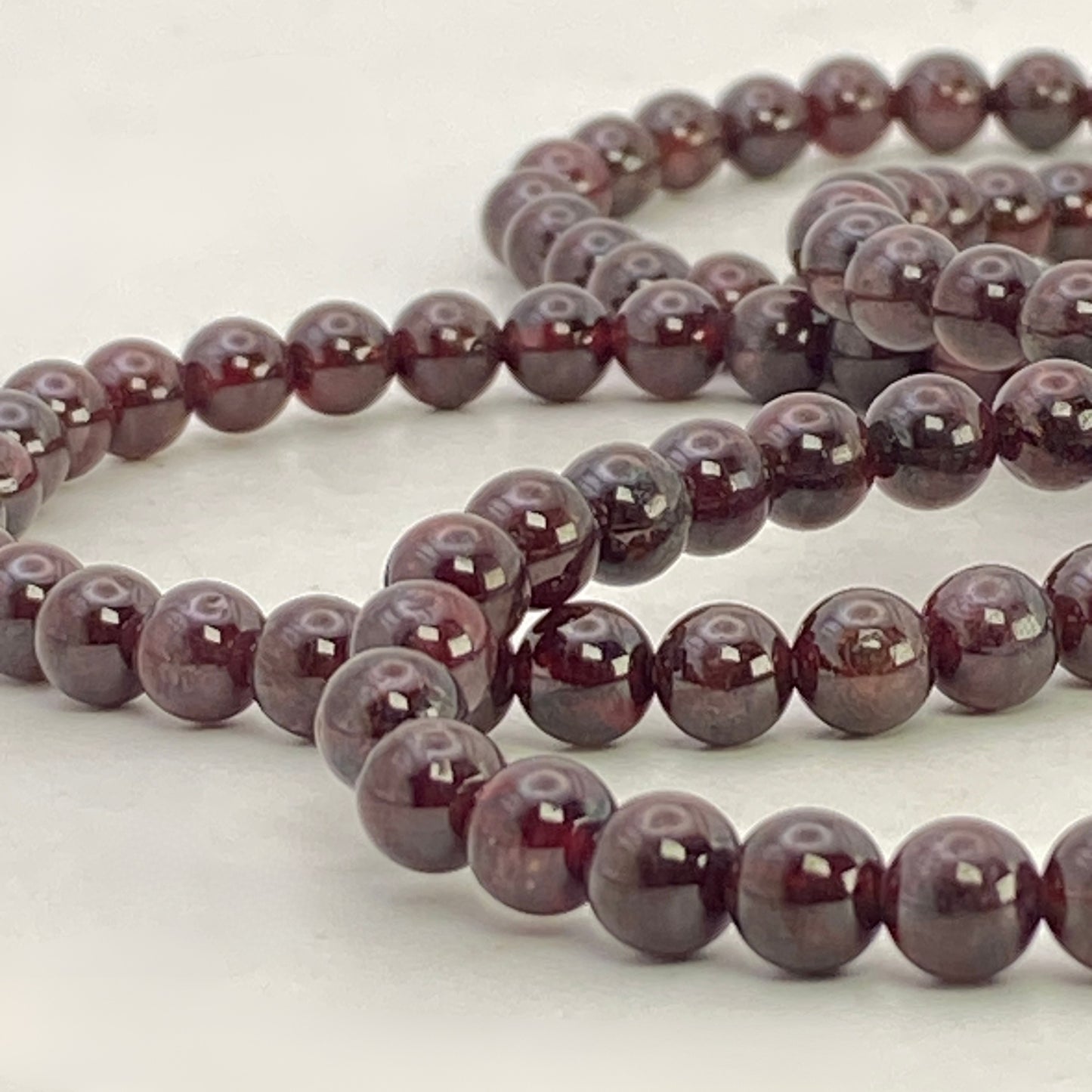 6mm High Quality Garnet Stretch Bracelet - Standard & Relaxed Fit!