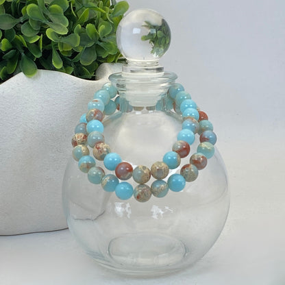 8mm Agate Stretch Bracelet - Standard & Relaxed Fit!