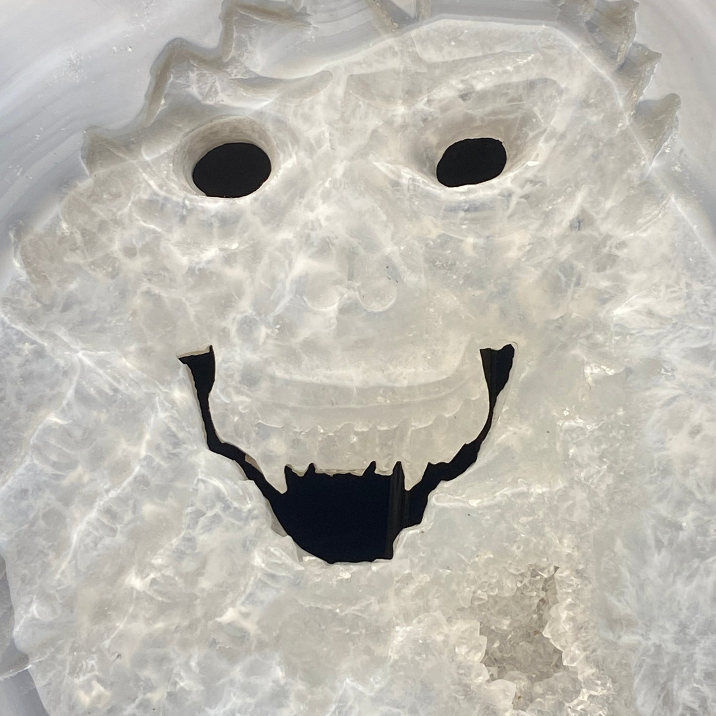 Druzy Agate Vampire Skull Slab with FREE Stand!