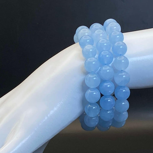 10mm Aquamarine Stretch Bracelet