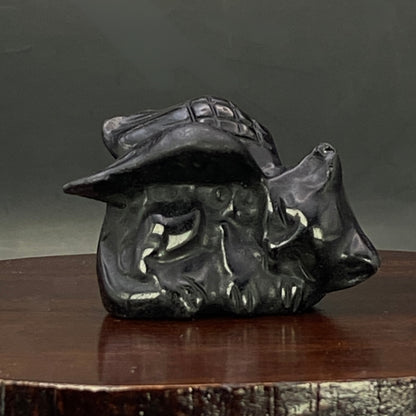 Black Obsidian Cat Angel