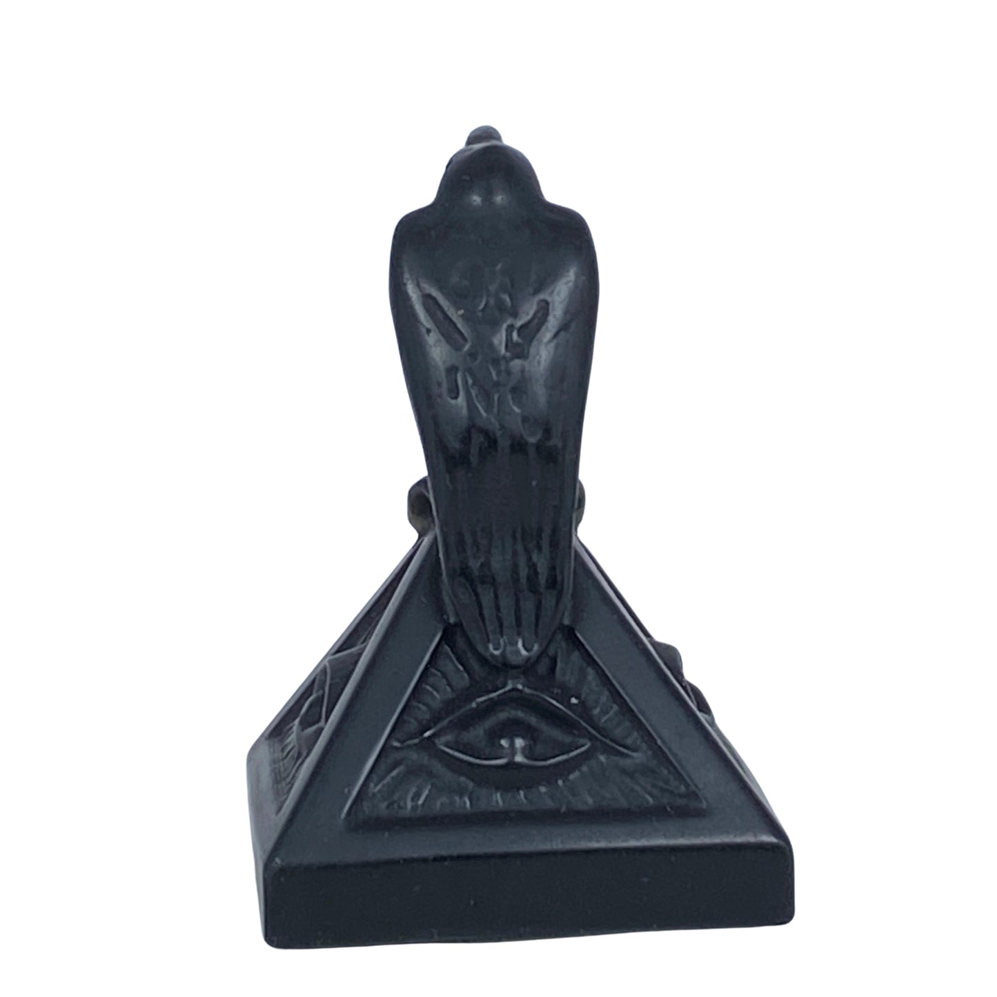 Black Obsidian Raven on Eye of Horus Pyramid