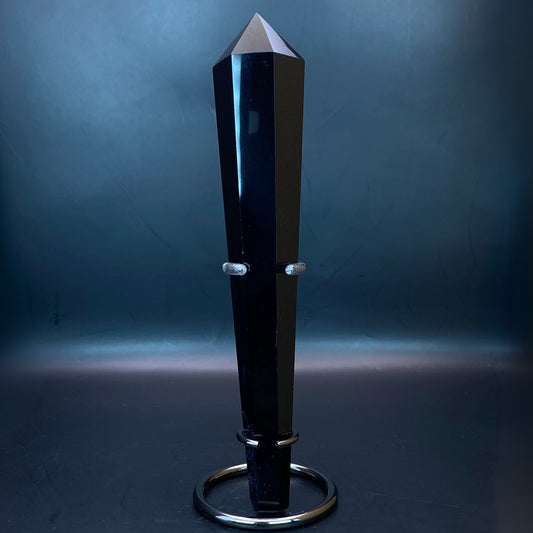 Black Obsidian Wand with Stand #2