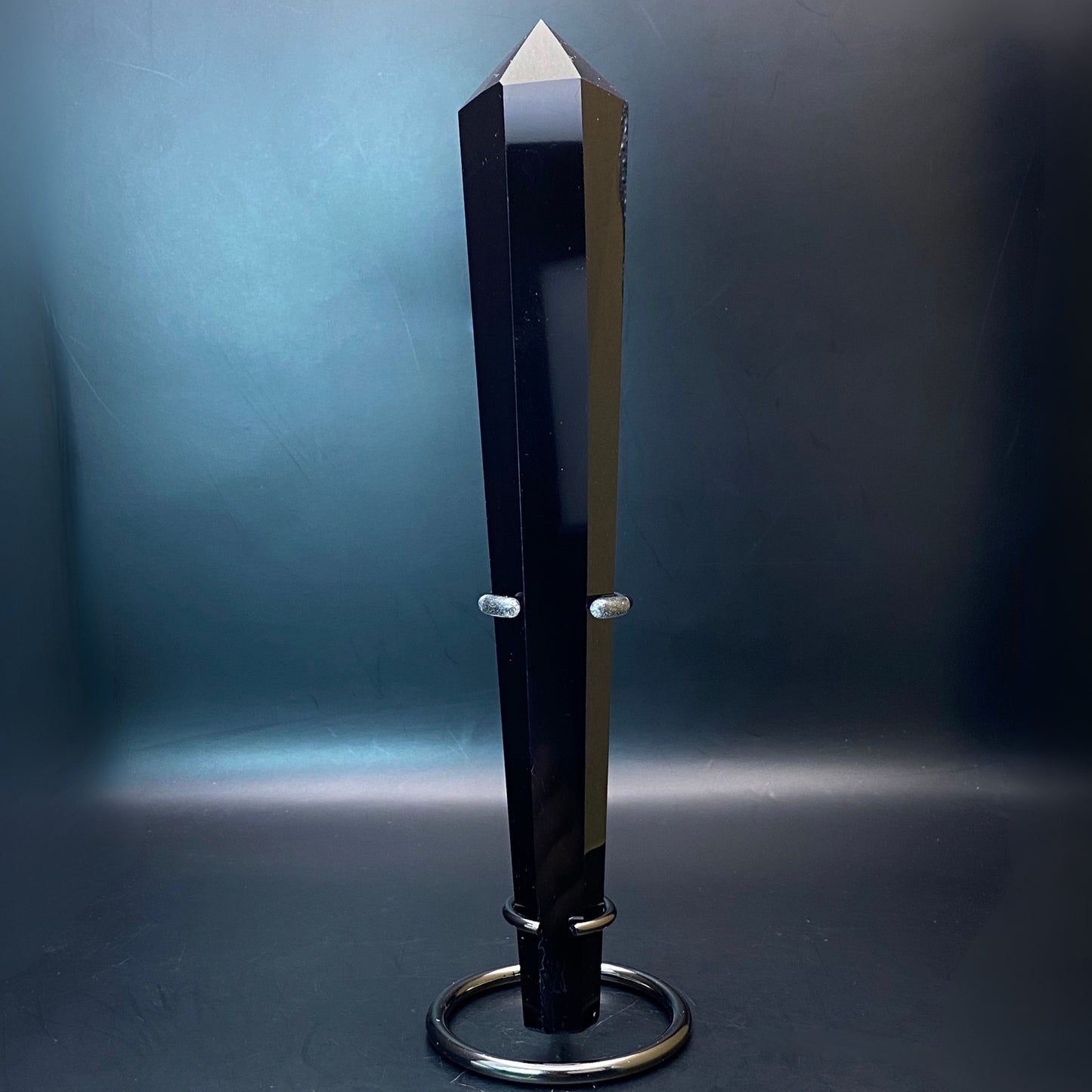 Black Obsidian Wand with Stand #3
