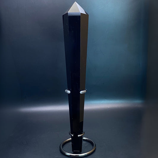 Black Obsidian Wand with Stand #5