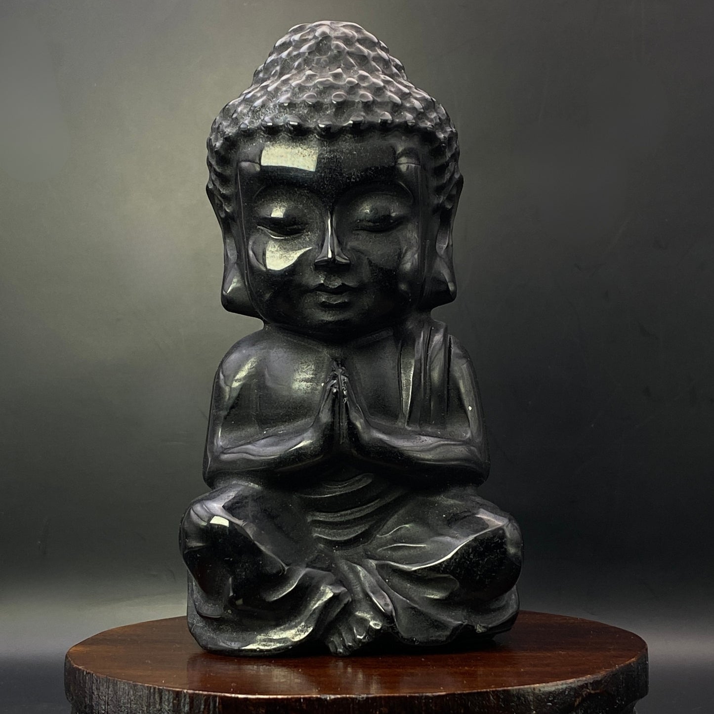 Black Obsidian Buddha - LARGE
