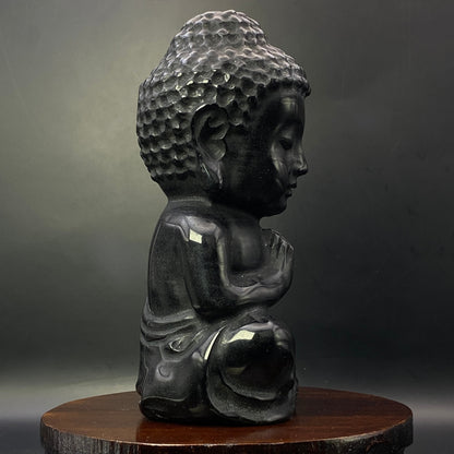 Black Obsidian Buddha - LARGE