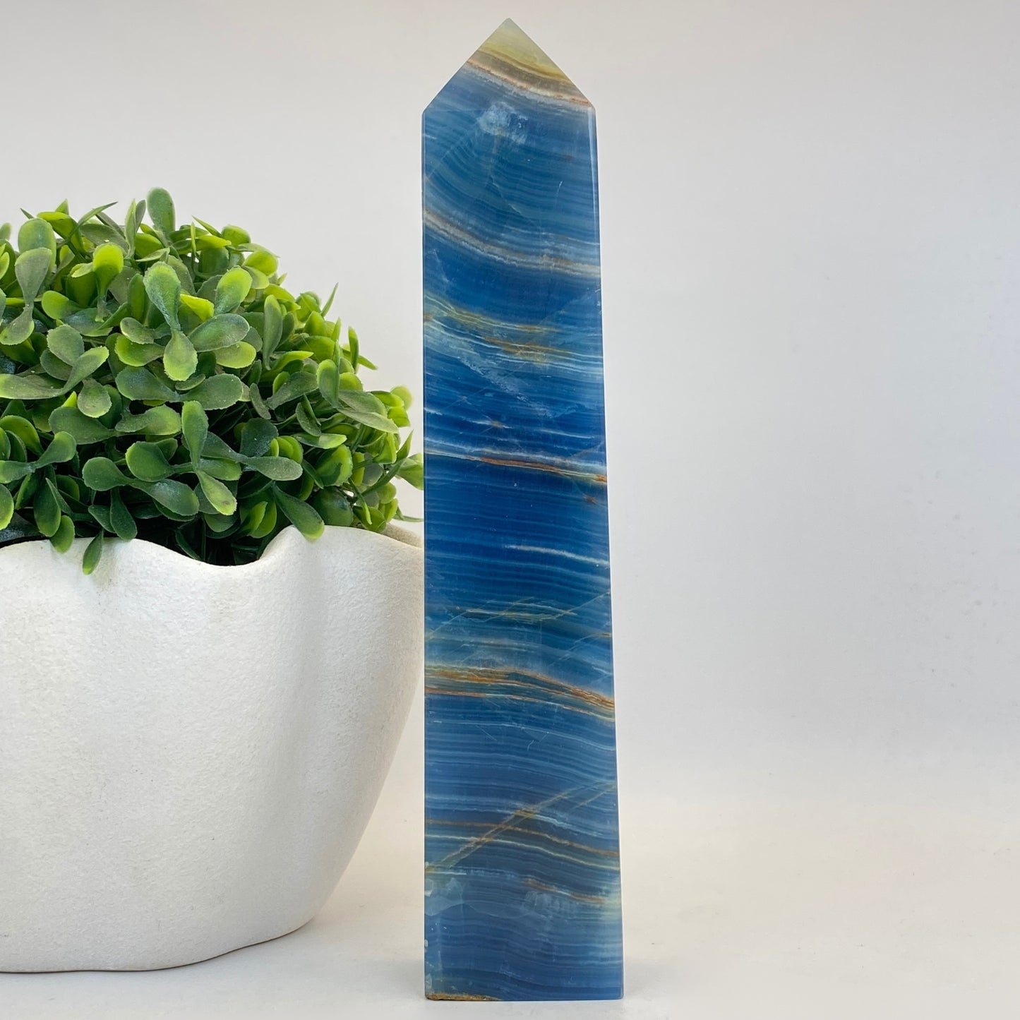 Blue Banded Calcite Tower #2 - 21cm Tall