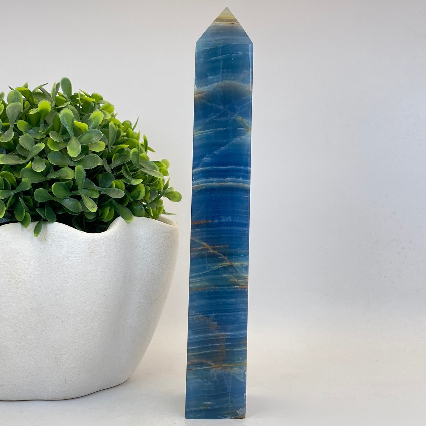 Blue Banded Calcite Tower #2 - 21cm Tall