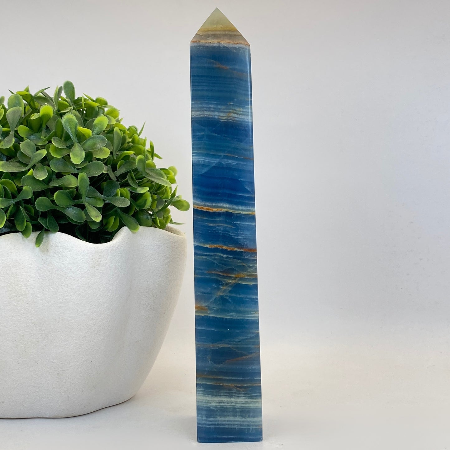 Blue Banded Calcite Tower #2 - 21cm Tall