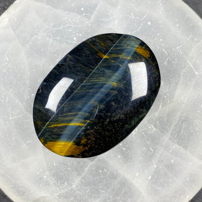 Blue Tiger's Eye Pillow Palm Stone #10