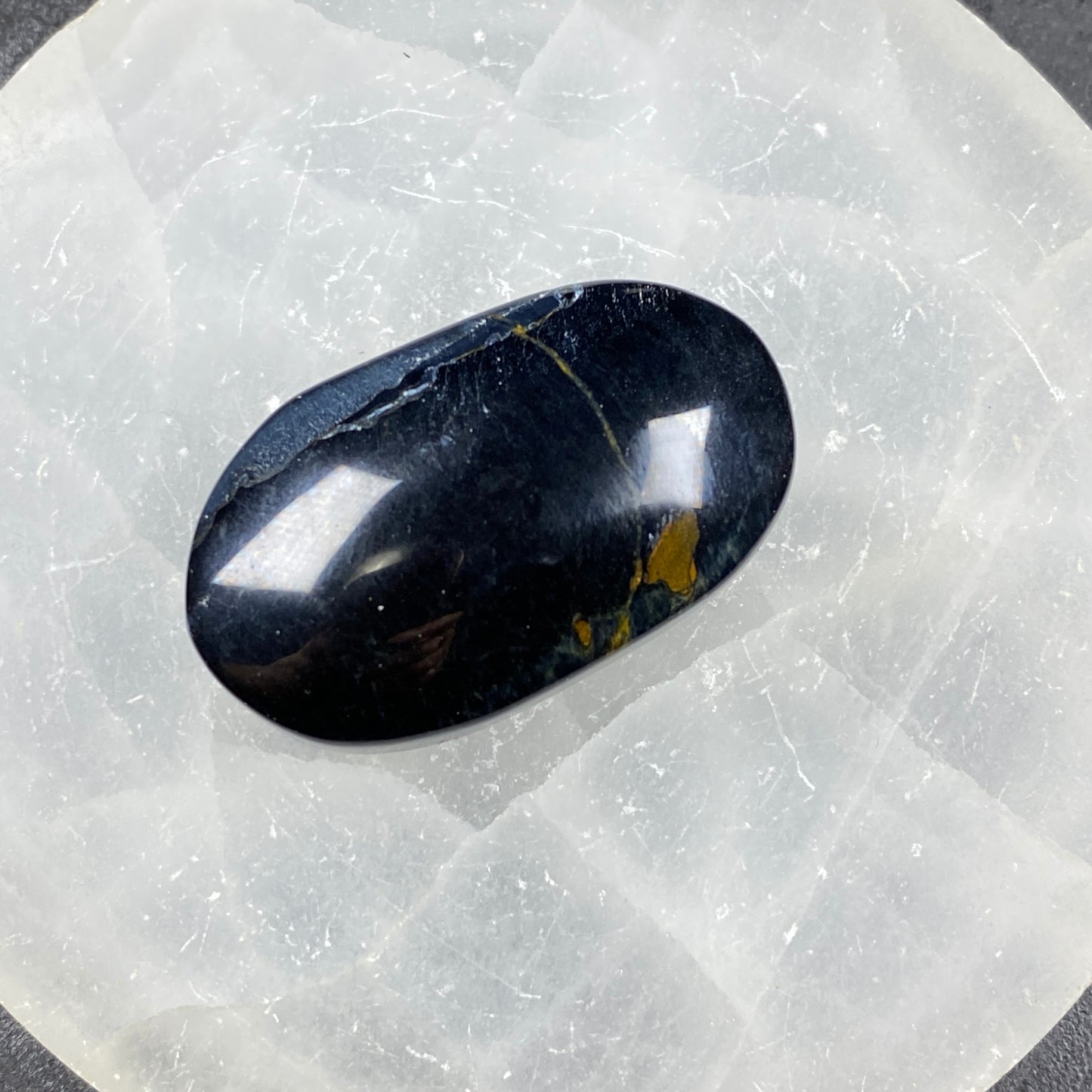 Blue Tiger's Eye Pillow Palm Stone #3 - Small
