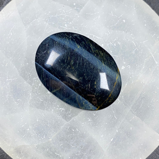 Blue Tiger's Eye Pillow Palm Stone #4 - Small
