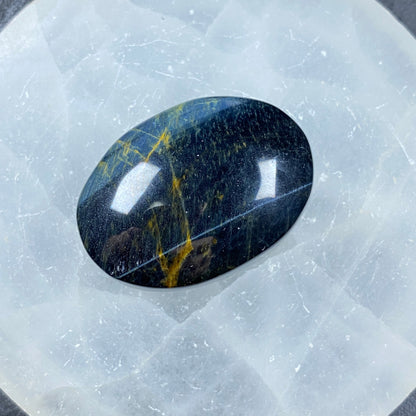 Blue Tiger's Eye Pillow Palm Stone #4 - Small