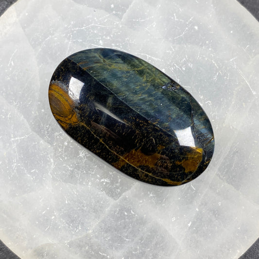 Blue Tiger's Eye Pillow Palm Stone #7