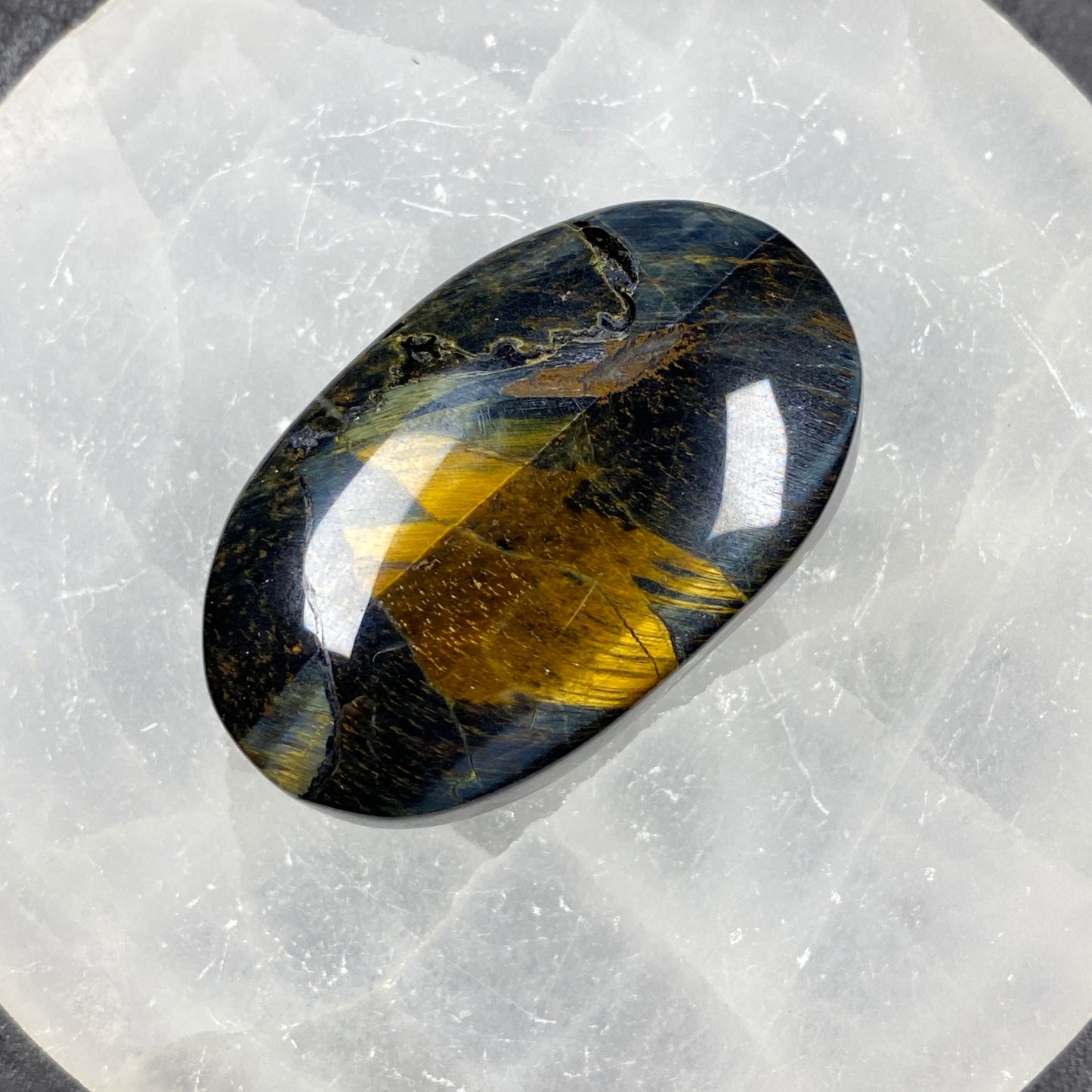 Blue Tiger's Eye Pillow Palm Stone #7