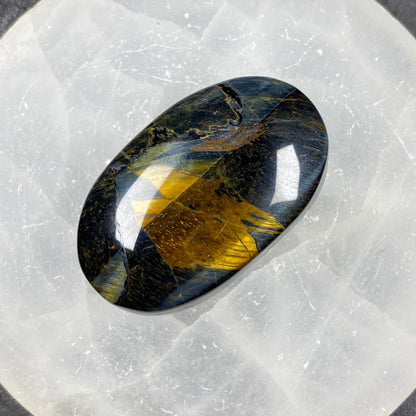 Blue Tiger's Eye Pillow Palm Stone #7