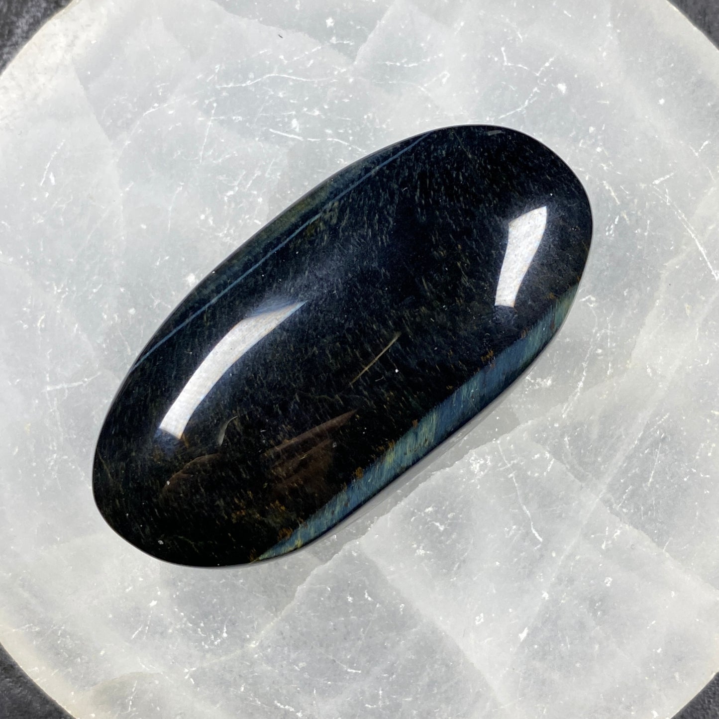 Blue Tiger's Eye Pillow Palm Stone #8