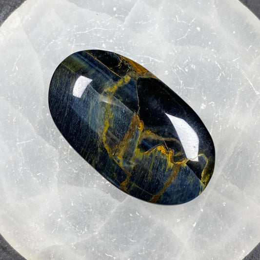 Blue Tiger's Eye Pillow Palm Stone #9