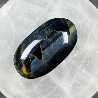 Blue Tiger's Eye Pillow Palm Stone #9