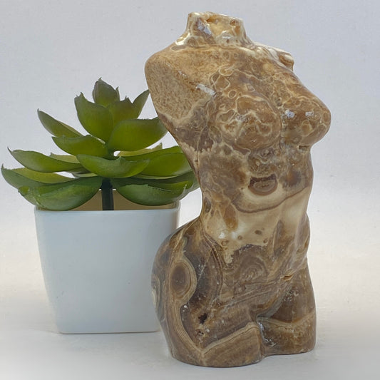 Druzy Chocolate Calcite Female Form