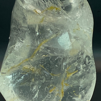 Clear Quartz Flame with Golden Healer Inclusions