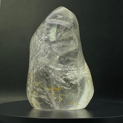 Clear Quartz Flame with Golden Healer Inclusions