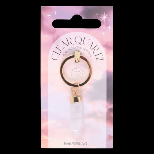 Clear Quartz Point Keyring