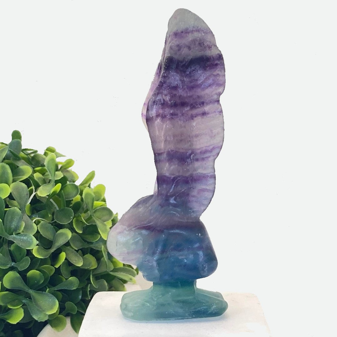 Fallen Angel Rhinestone Rainbow Fluorite Fallen Angel #2 – Little Shop of Crystals