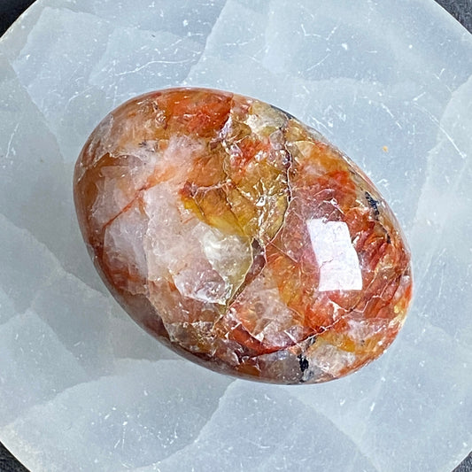 Fire Quartz Palm Stone #7