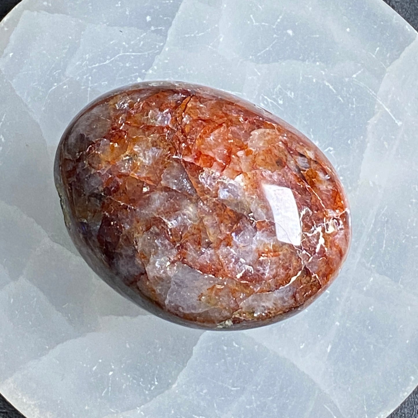Fire Quartz Palm Stone #9