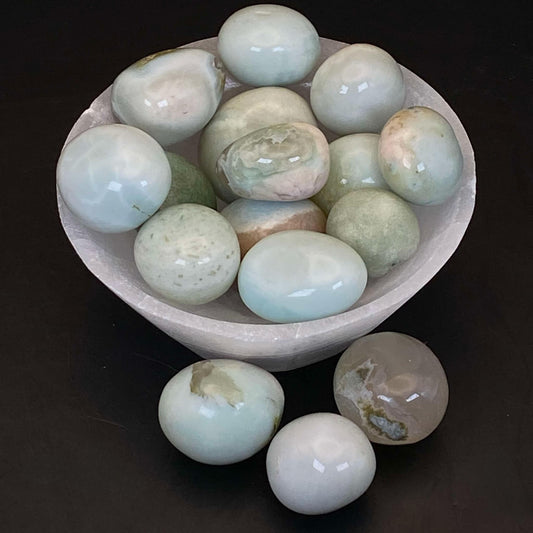 Green Flower Agate Tumbles